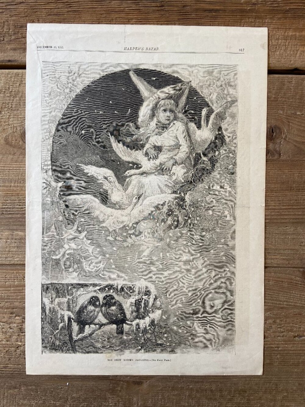 Antique Art Print, Harper's Bazar, F.S. Church